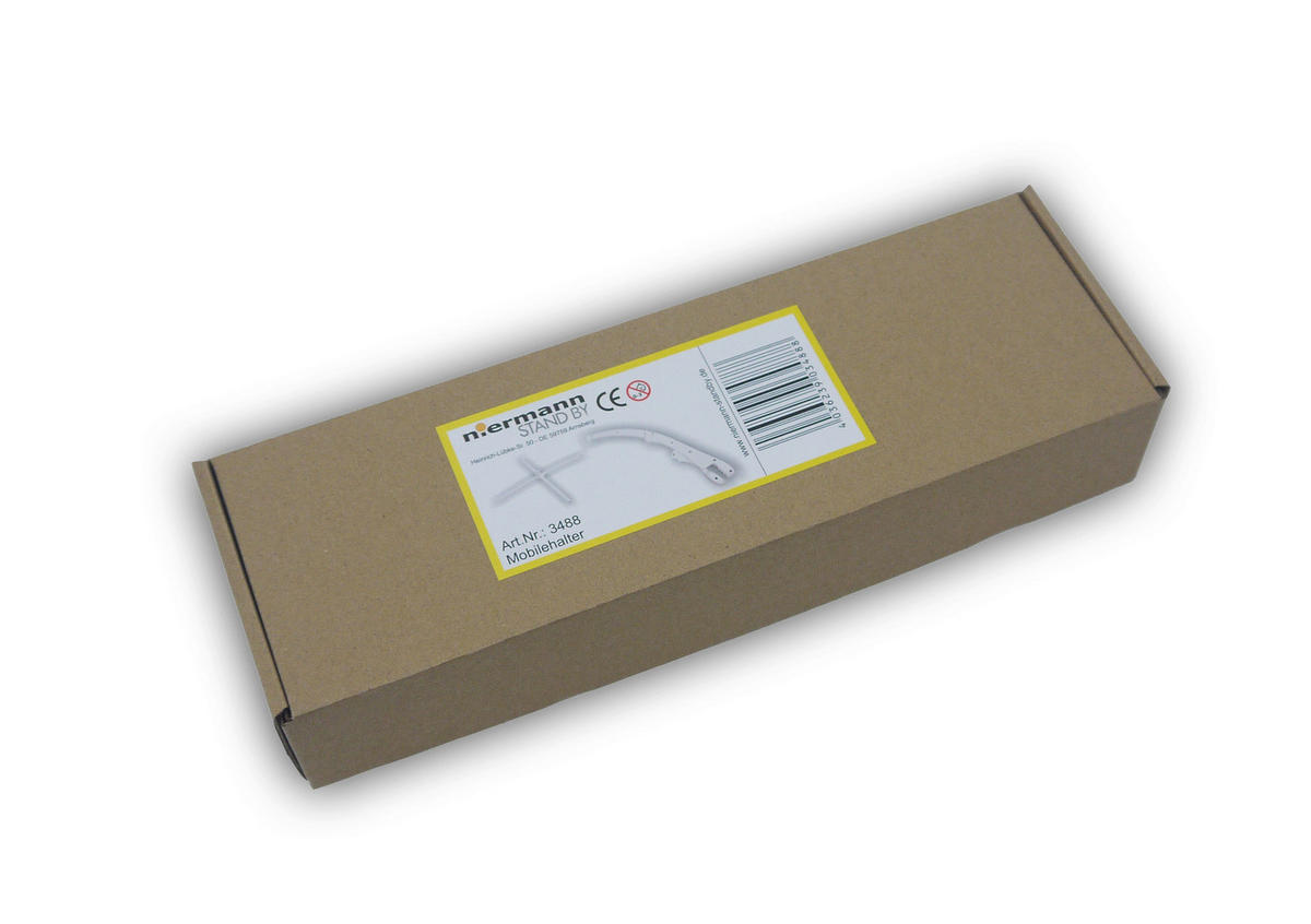 Niermann Mobilehalter zum Klemmen B/H/L: ca. 11x6x35 cm zum Klemmen - weiß (35,00/11,00/6,00cm) - Niermann