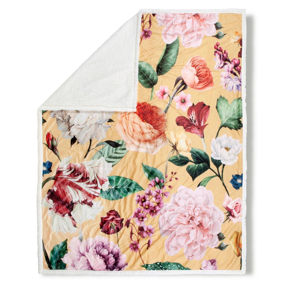 Wohndecke Fiori Polysamt Fiori - ocker (130,00/160,00cm) - Descanso