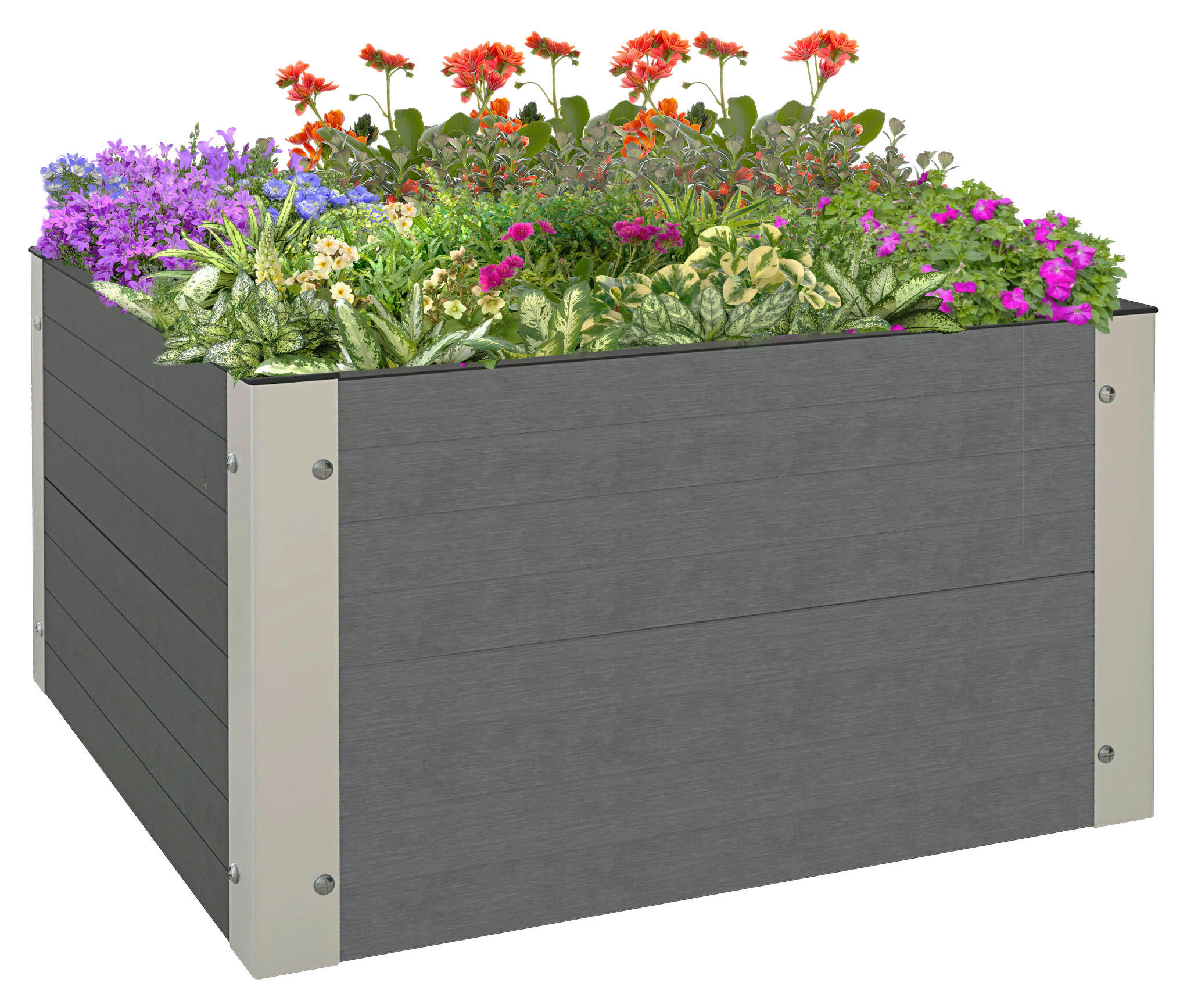 Outsunny Hochbeet grau Polypropylen B/H/L: ca. 60x60x30 cm Hochbeet - grau (30,00/60,00/60,00cm) - Outsunny