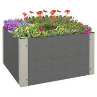 Outsunny Hochbeet grau Polypropylen B/H/L: ca. 60x60x30 cm Hochbeet - grau (30,00/60,00/60,00cm) - Outsunny