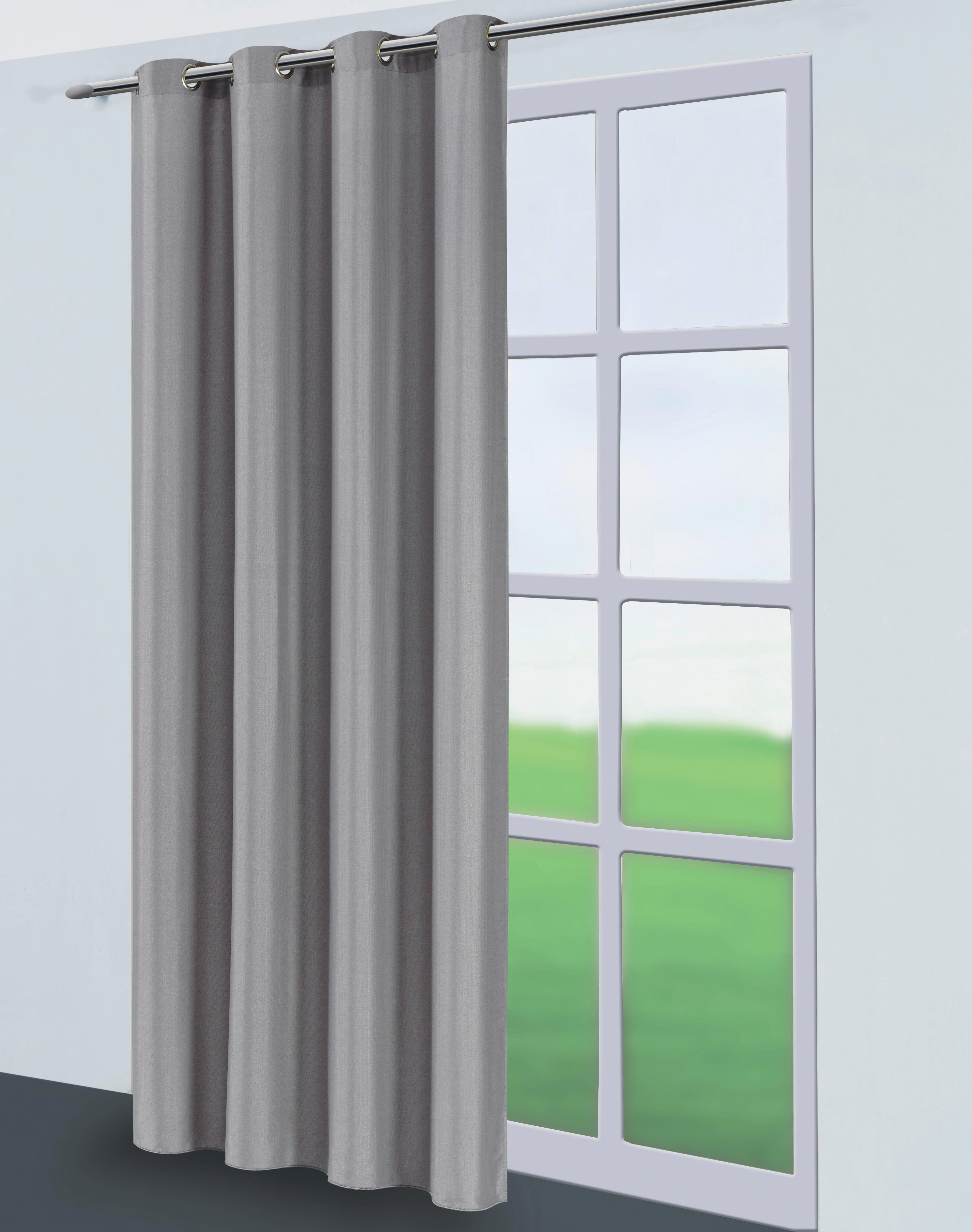 Thumbnail - Ösenvorhang Hale silber B/L: ca. 140x245 cm