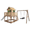 AXI Spielhaus Liam braun B/H/L: ca. 613x291x277 cm Liam - braun/weiß (277,00/613,00/291,00cm) - AXI