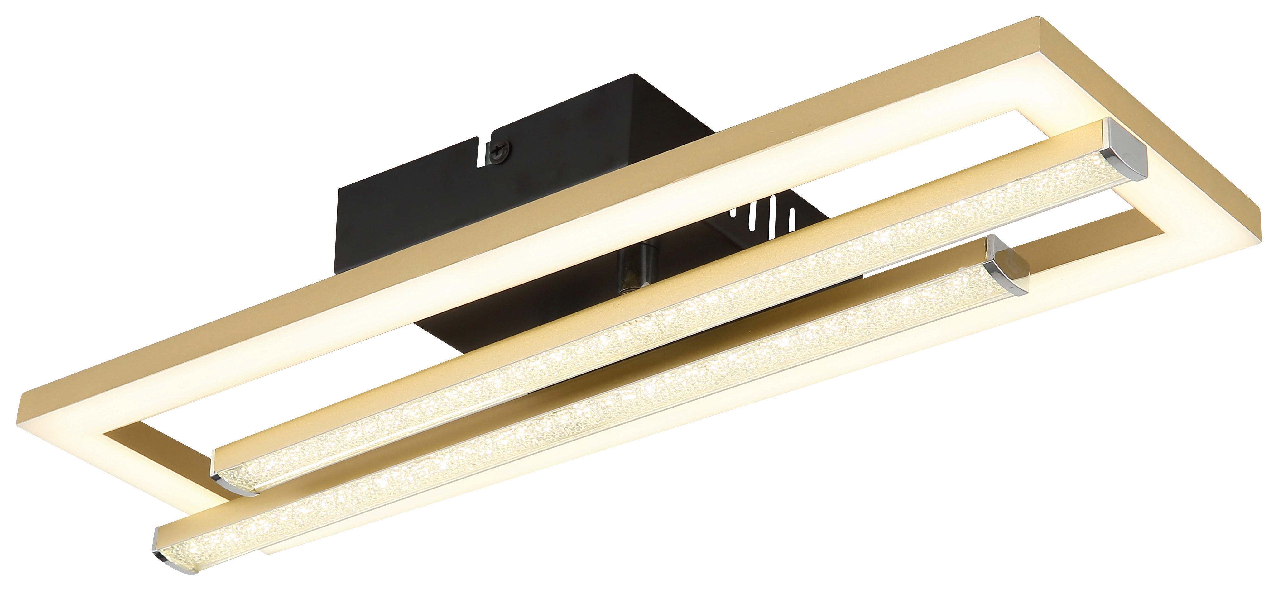 GLOBO LED-Deckenleuchte schwarz gold Kunststoff B/H/T: ca. 37,5x6,3x40 cm 1 Brennstellen HIGHWAY - gold/schwarz (37,50/6,30/40,00cm) - GLOBO