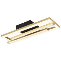 GLOBO LED-Deckenleuchte schwarz gold Kunststoff B/H/T: ca. 37,5x6,3x40 cm 1 Brennstellen HIGHWAY - gold/schwarz (37,50/6,30/40,00cm) - GLOBO