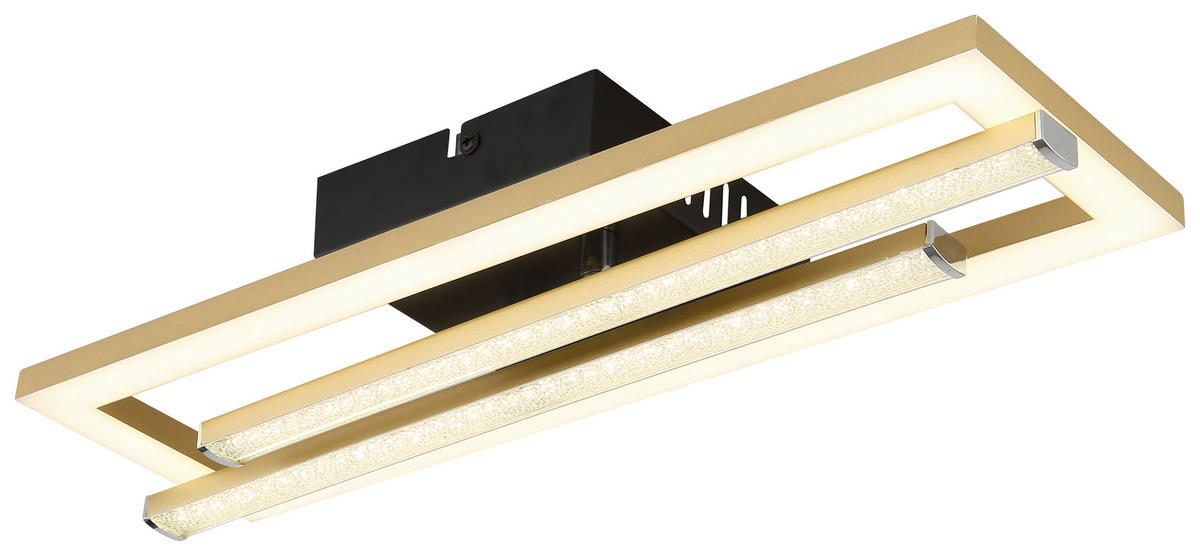 GLOBO LED-Deckenleuchte schwarz gold Kunststoff B/H/T: ca. 37,5x6,3x40 cm 1 Brennstellen HIGHWAY - gold/schwarz (37,50/6,30/40,00cm) - GLOBO
