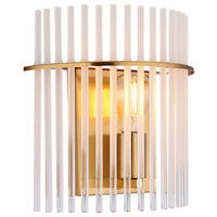 GLOBO Wandleuchte gold Opal transparent Metall Glas B/H/T: ca. 25x26x12,5 cm E27 1 Brennstellen GORLEY - gold/Opal (25,00/26,00/12,50cm) - GLOBO