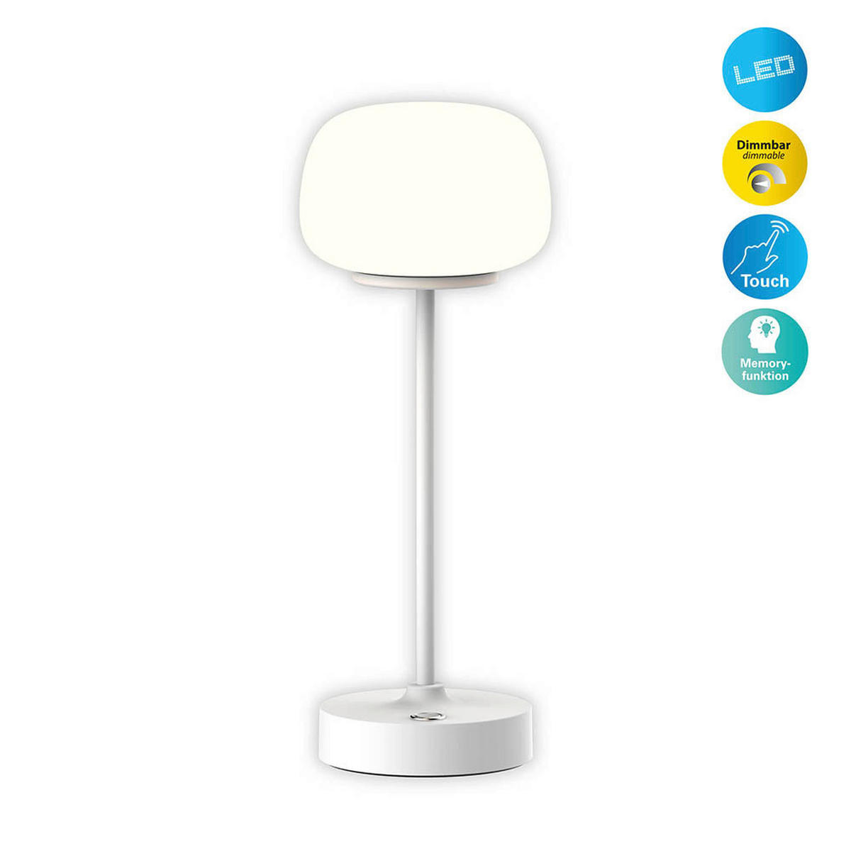 Näve Leuchten LED-Tischleuchte weiß Metall Glas B/H/T/D: ca. 10,5x30x10,5x10,5 cm PINA - weiß (10,50/30,00/10,50cm) - Näve Leuchten