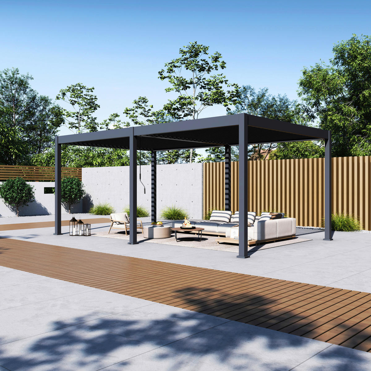 Paragon Outdoor Pergola Grand Tuscan anthrazit Aluminium B/H/L: ca. 599x256x370 cm Grand Tuscan - anthrazit (370,00/599,00/256,00cm) - Paragon Outdoor