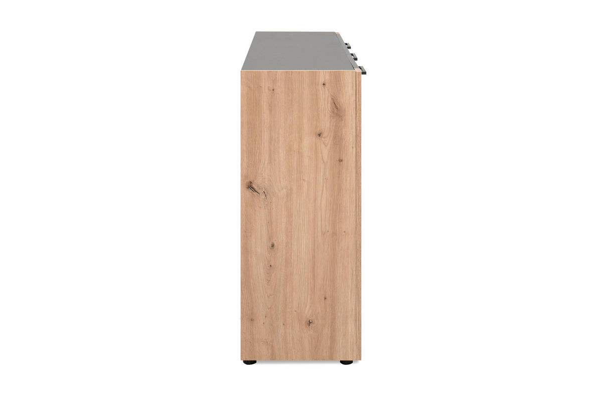 Kommode Cento anthrazit Eiche Artisan Oak Nachbildung B/H/T: ca. 126x83x35 cm Cento - Eiche/anthrazit (126,00/83,00/35,00cm)