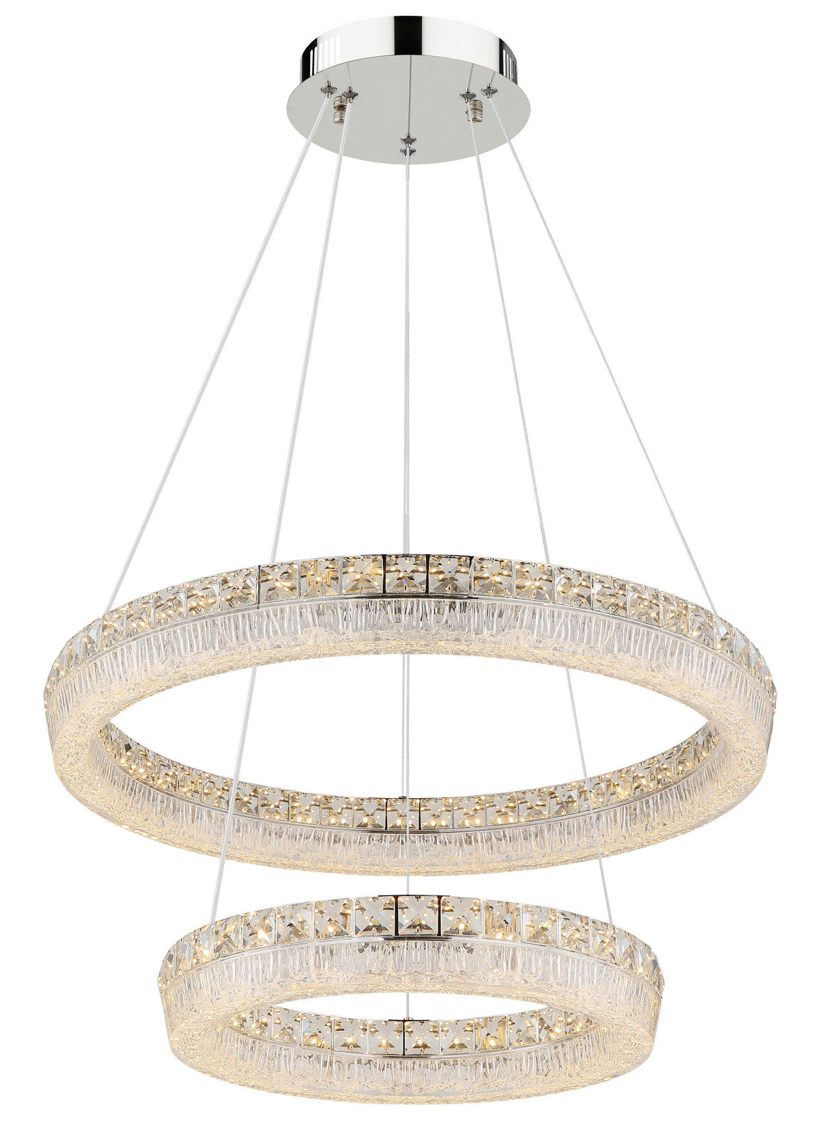 GLOBO Hängeleuchte klar Chrom Metall Acryl Glas H/D: ca. 120x60 cm 1.0 Brennstellen Laurel - klar/Chrom (60,00/120,00cm) - GLOBO