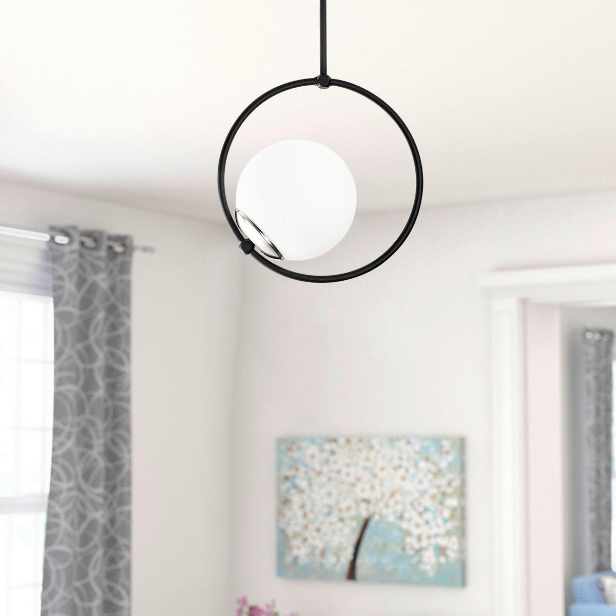 Opviq Deckenleuchte Dolunay schwarz weiß Metall B/H/T/L/D: ca. 15x39x15x26x15 cm E27 1 Brennstellen Dolunay - weiß/schwarz (26,00/15,00/39,00cm) - Opviq