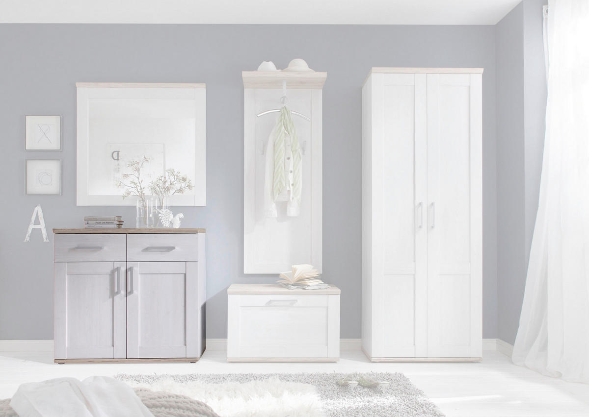 Schuhkommode Romance Eiche San-Remo Nachbildung Sibiu Lärche Nachbildung B/H/T: ca. 96x91x38 cm Romance - Eiche (96,00/91,00/38,00cm)