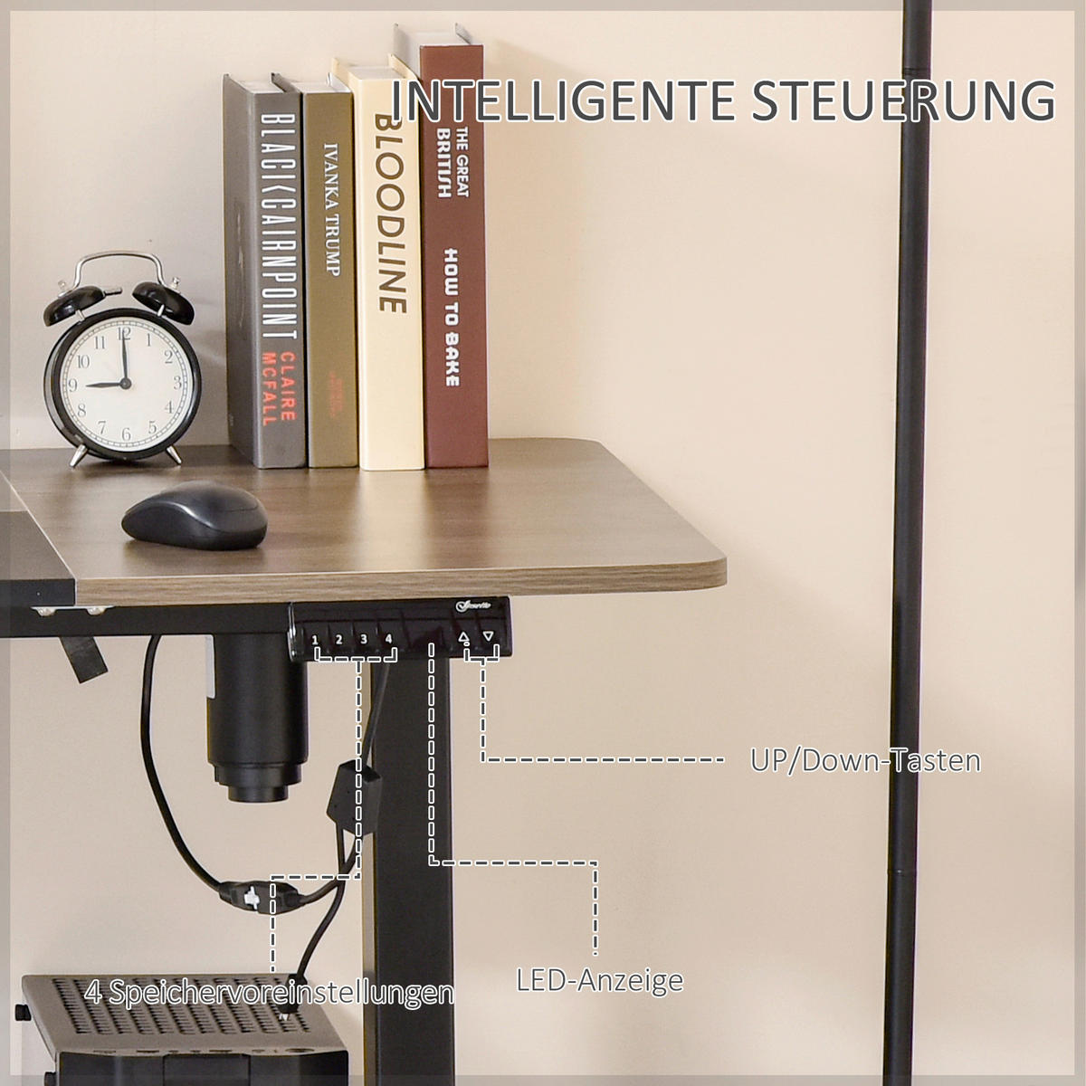 Schreibtisch 920-071V90BK natur Holz Nachbildung schwarz B/H/T: ca. 140x116x70 cm 920-071V90BK - natur/schwarz (140,00/116,00/70,00cm) - Vinsetto