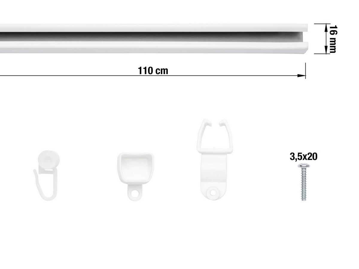 U-Laufschiene U-Lauf - weiß (110,00cm) - ondeco