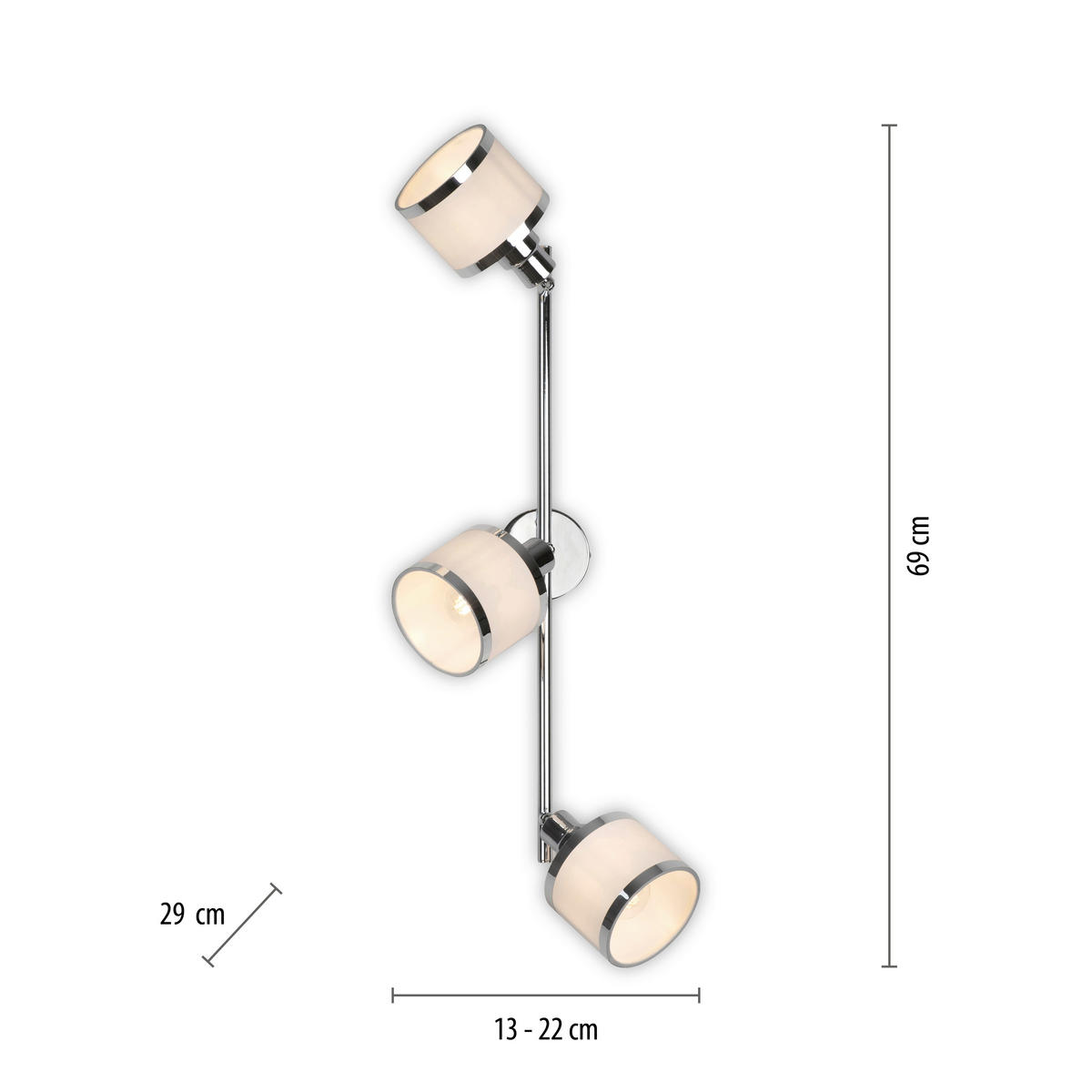 Just Light Spot ACCOR 15373-17 ACCOR - weiß/Chrom (69,00/29,00/22,00cm) - Just Light