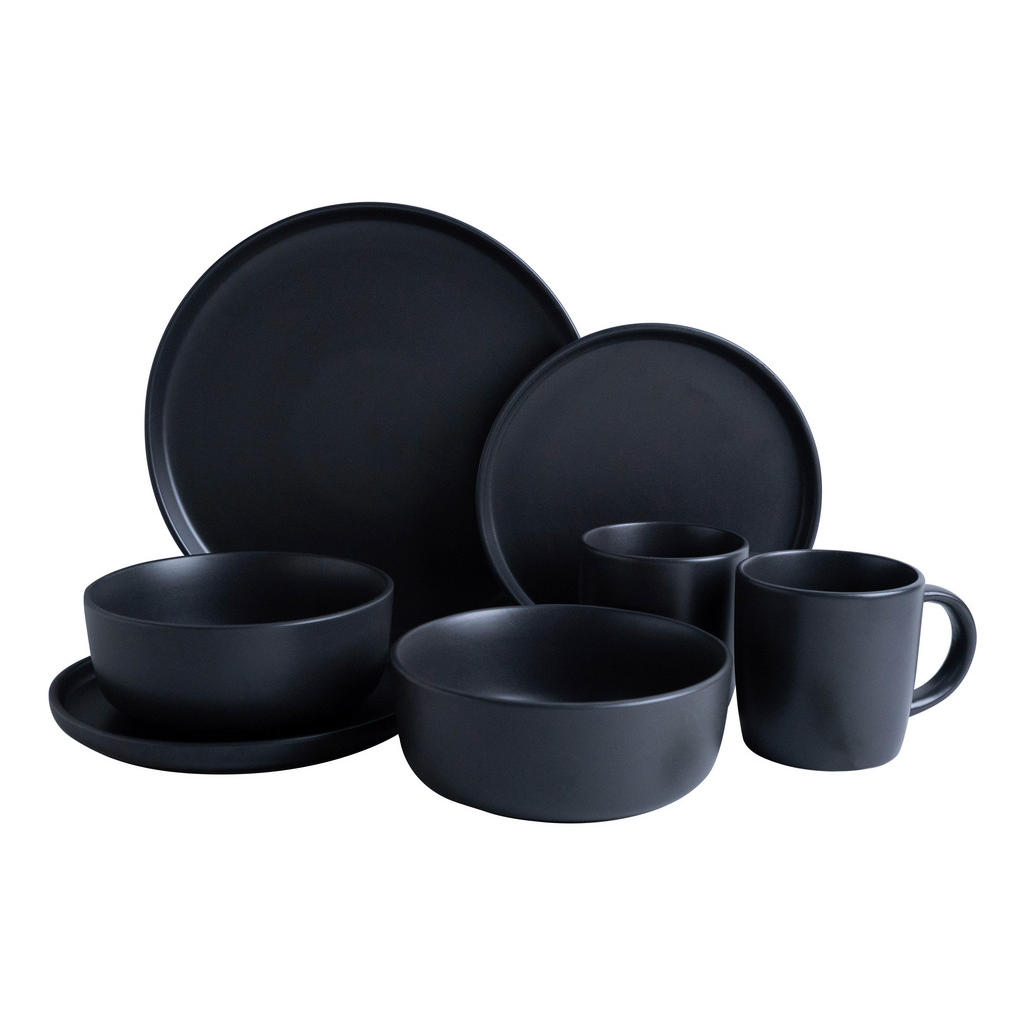 Thumbnail - Kevoli home Kombiservice mattschwarz Steingut 16 tlg.