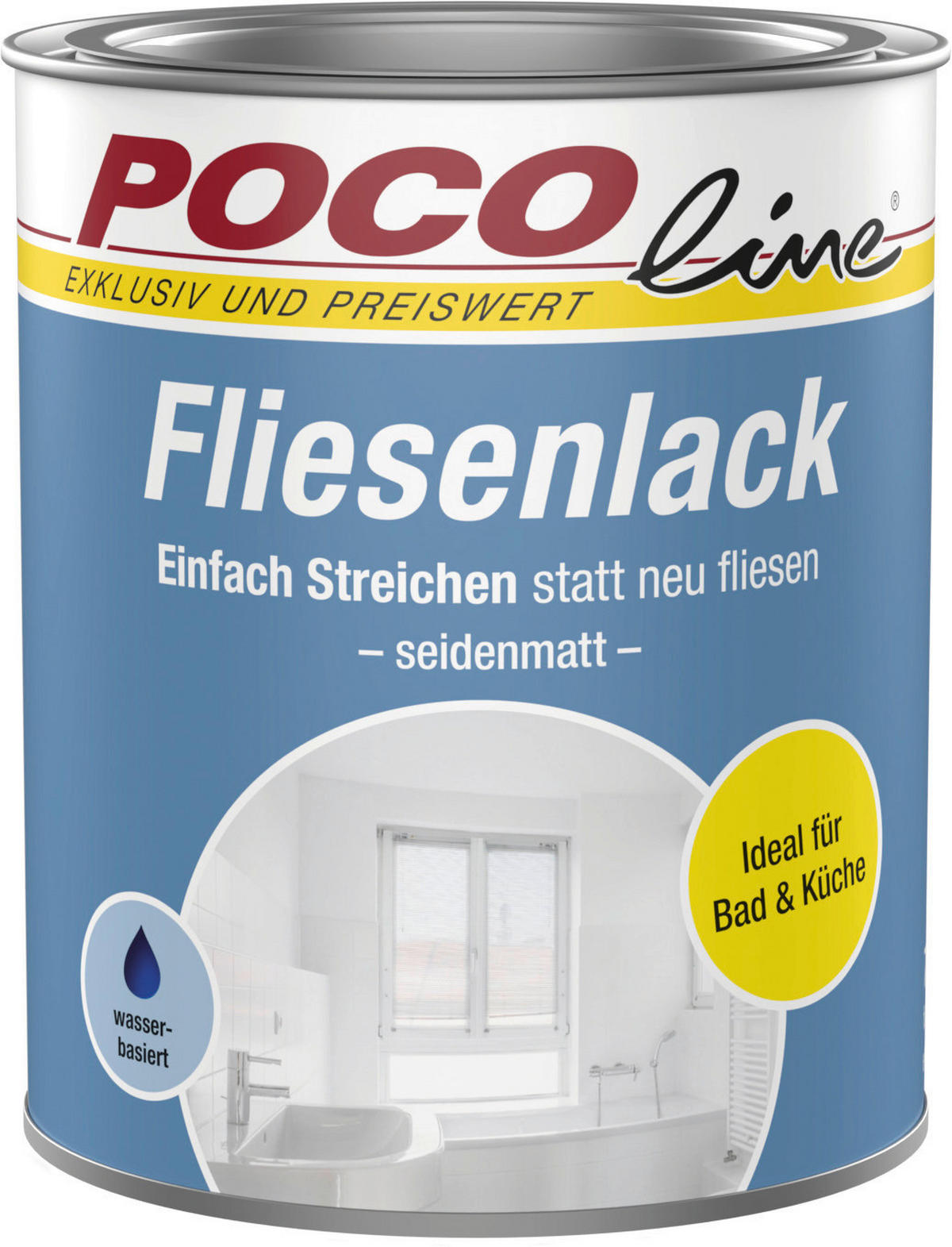 POCOline Fliesenlack weiß seidenmatt ca. 0,75 l Fliesenlack sdm 750ml weiß - weiß (750ml) - POCOline
