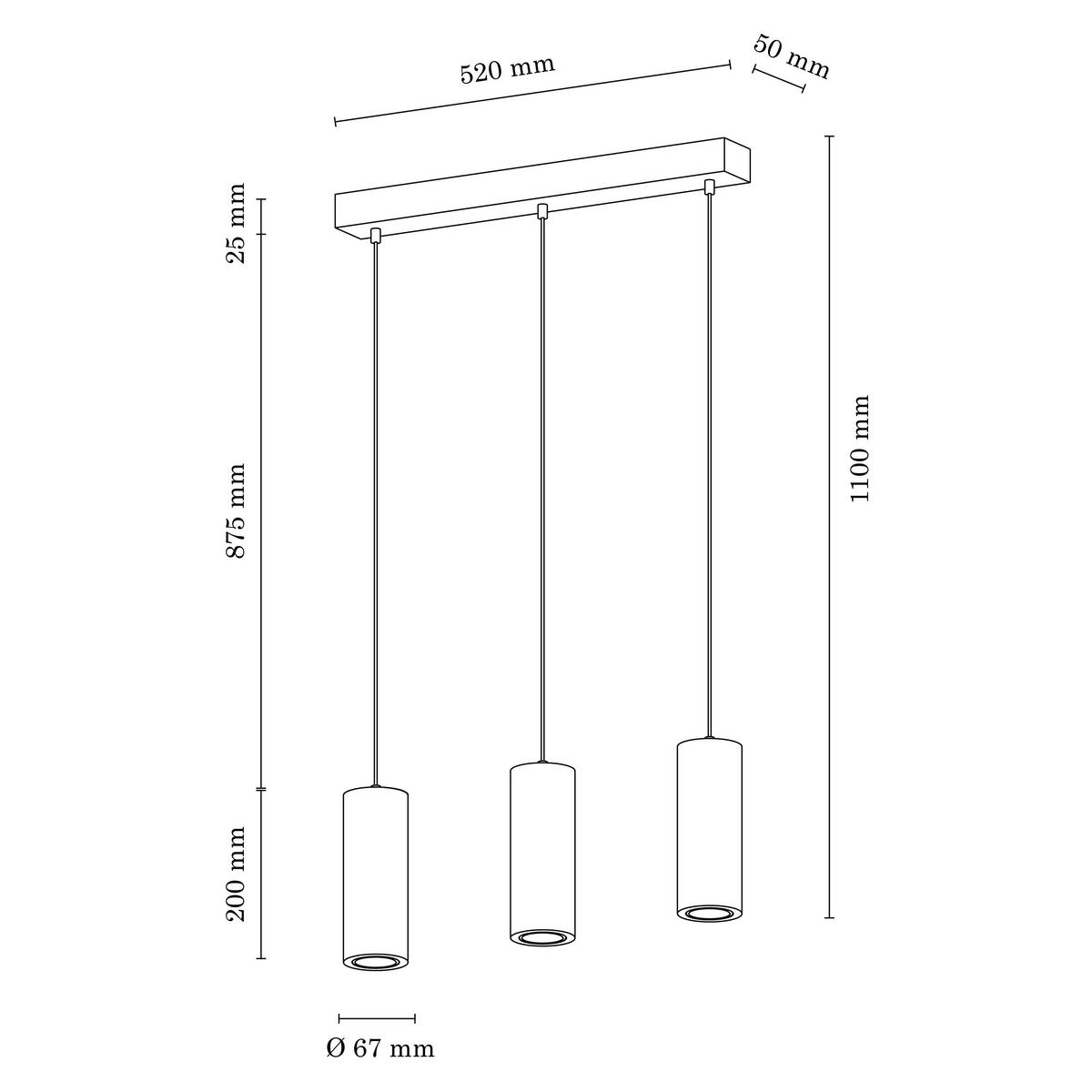 SPOT Light Pendelleuchte Pipe 15593304 schwarz dunkelbraun Metall Holz B/H/T: ca. 52x110x5 cm GU10 3 Brennstellen Pipe - dunkelbraun/schwarz (52,00/110,00/5,00cm) - SPOT Light