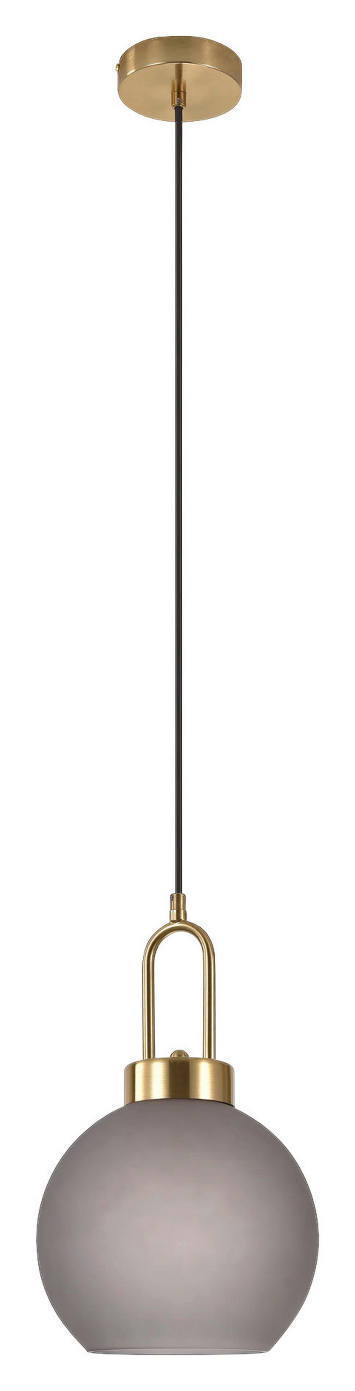Housenordic Pendelleuchte 6406105 messing Rauch Stahl Glas L/D: ca. 150x25 cm 1.0 Brennstellen Pendelleuchte_Kugelförmig - messing/Rauch (25,00cm) - Housenordic