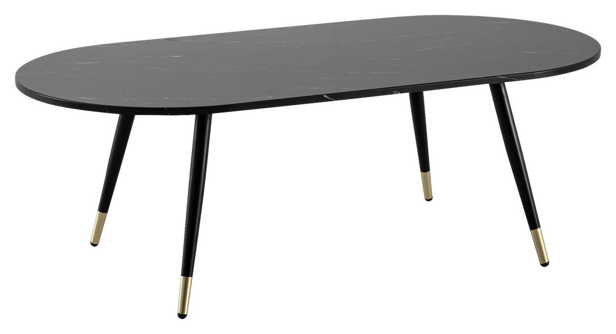 Wohnling Couchtisch schwarz Marmor B/H/T: ca. 120x42x60 cm Couchtisch - schwarz (120,00/42,00/60,00cm) - Wohnling