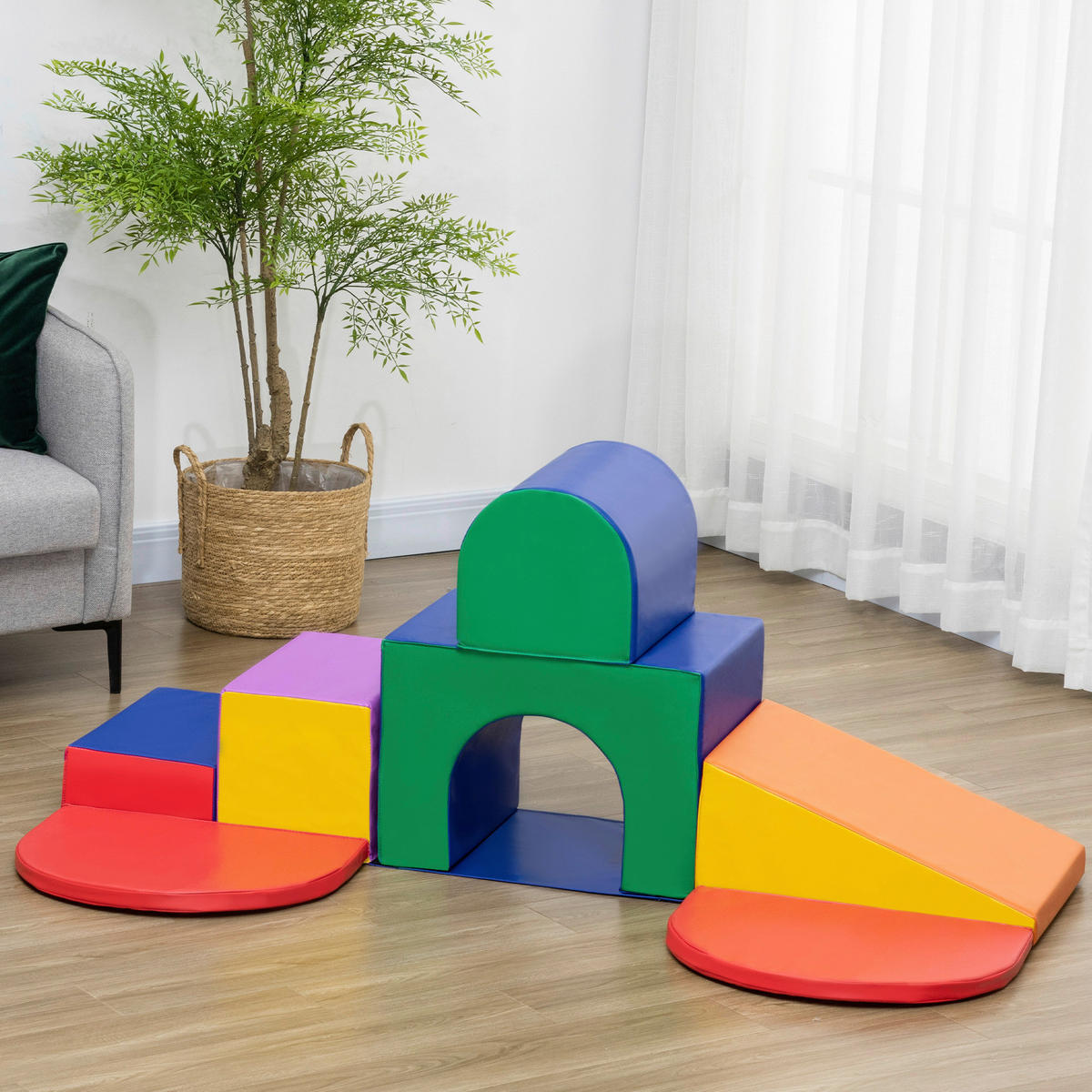 HOMCOM Bausteinset B/H/L: ca. 130x40x170 cm Bausteinset - multicolor (170,00/130,00/40,00cm) - HOMCOM