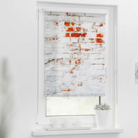 Verdunkelungsrollo Mauer weiß B/L: ca. 80x150 cm Mauer - weiß/rot (80,00/150,00cm) - LICHTBLICK
