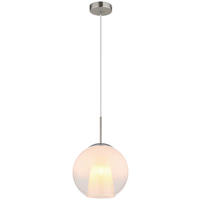 GLOBO Pendelleuchte BARRY 15749NH1 nickel Opal Metall H/D: ca. 120x25 cm E27 1 Brennstellen BARRY - nickel/Opal (25,00/120,00cm) - GLOBO