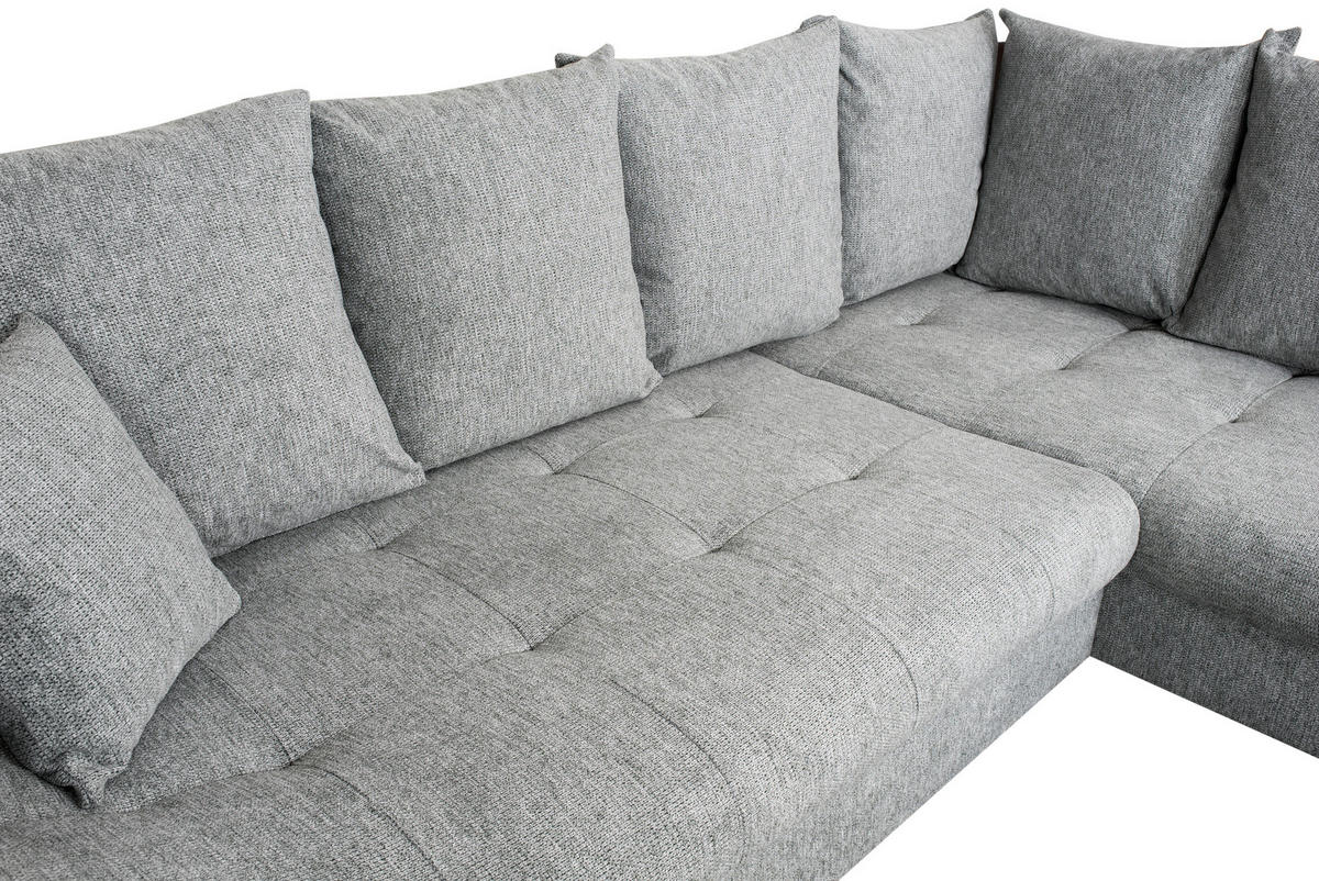 Ecksofa Orlean grau Polyester B/H/T: ca. 270x90x190 cm Orlean - schwarz/grau (270,00/90,00/190,00cm)