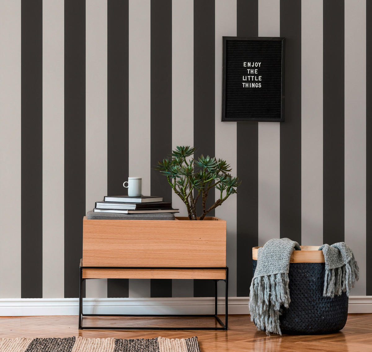 A.S.Creation Vliestapete Black & White Streifen schwarz B/L: ca. 53x1005 cm Black & White - schwarz (53,00/1005,00cm) - A.S.Creation