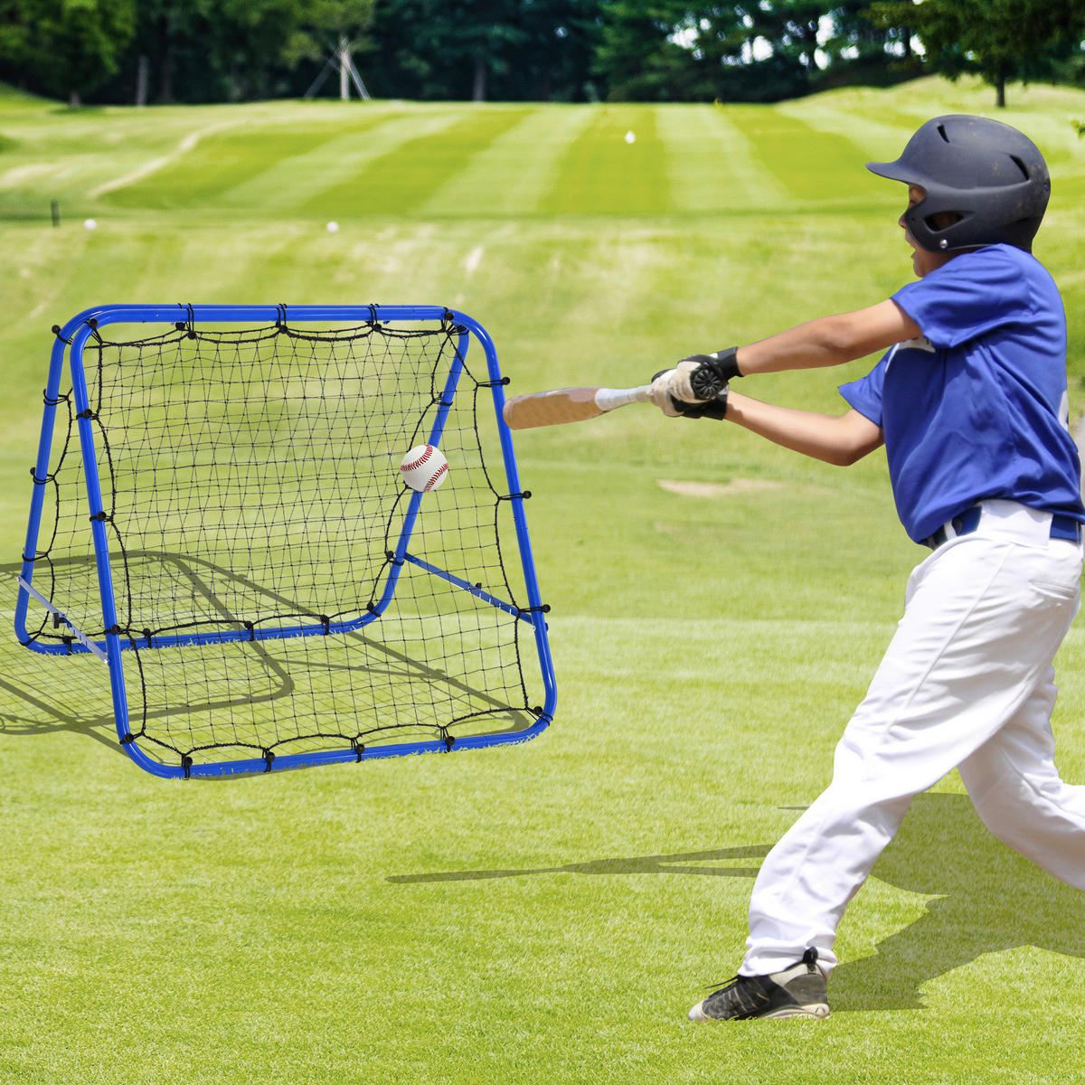 HOMCOM Baseball blau B/H/T: ca. 100x90x95 cm Baseball - blau/schwarz (100,00/90,00/95,00cm) - HOMCOM