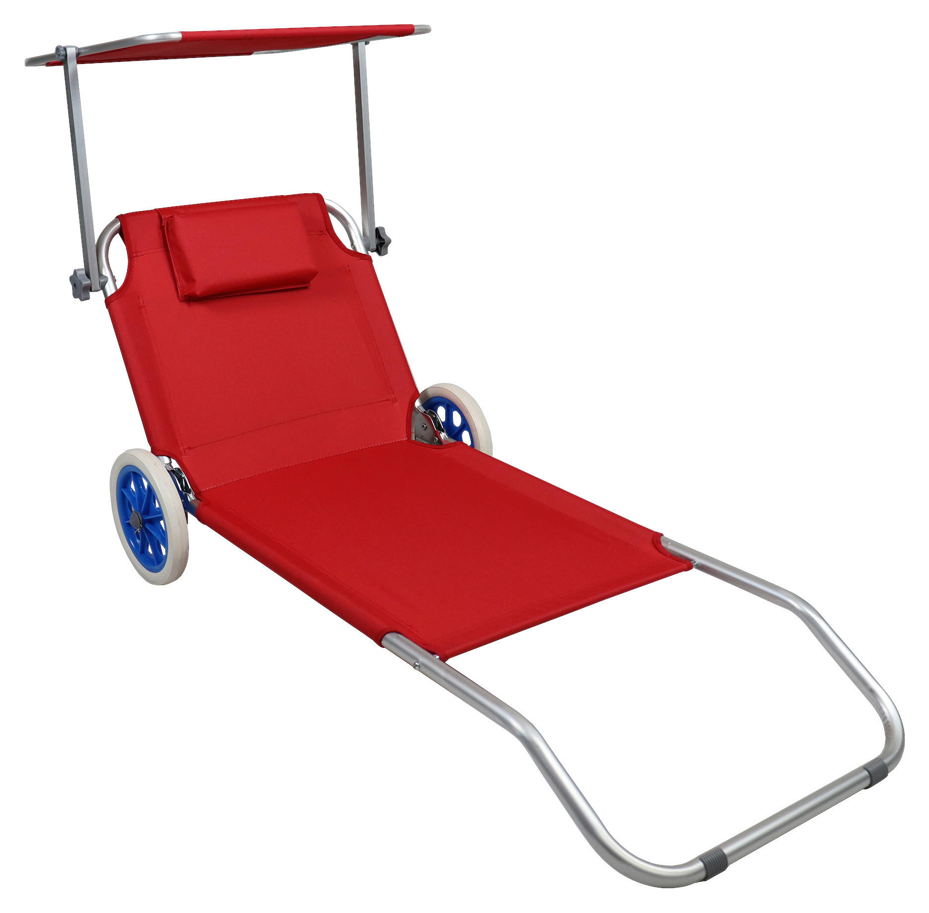 VCM Sonnenliege rot Polyester-Mischgewebe B/H/L: ca. 65x16x165 cm Sonnenliege - rot (165,00/65,00/16,00cm) - VCM