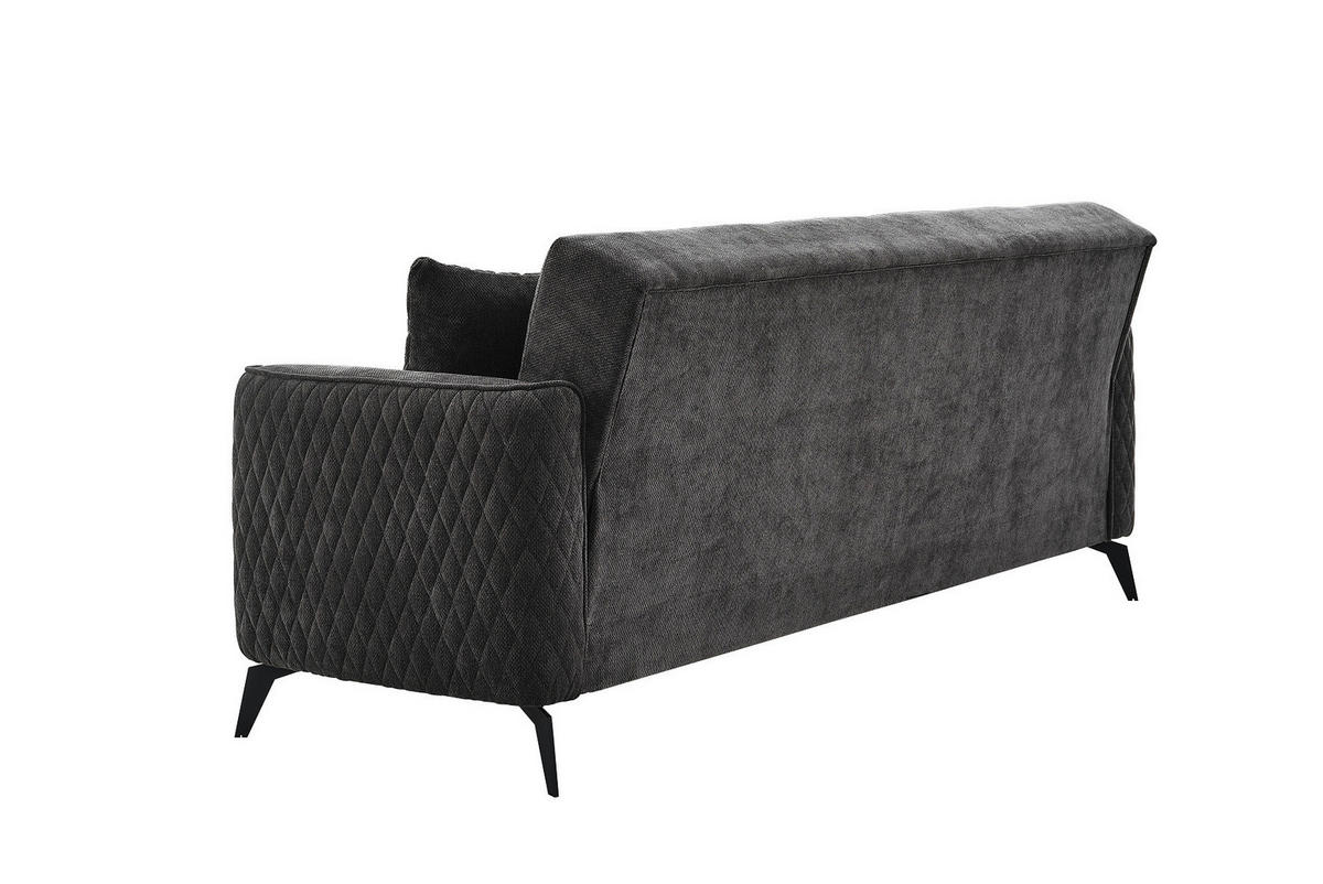 Sofa 3-2-1 Lendor grau Webstoff Lendor - schwarz/grau