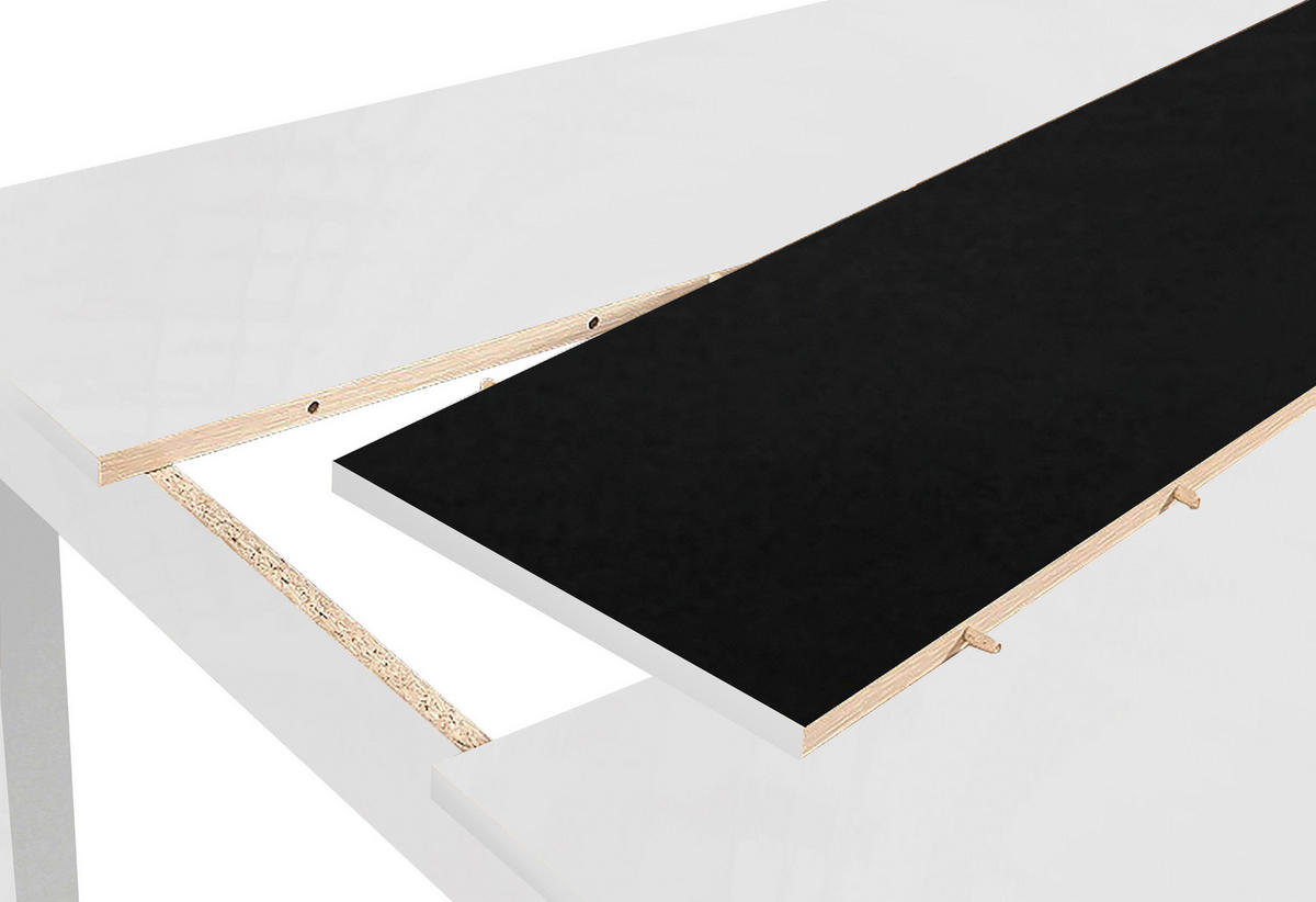 Tisch NORI weiß schwarz B/H/T: ca. 140x75x80 cm NORI - weiß/schwarz (140,00/75,00/80,00cm) - byLIVING