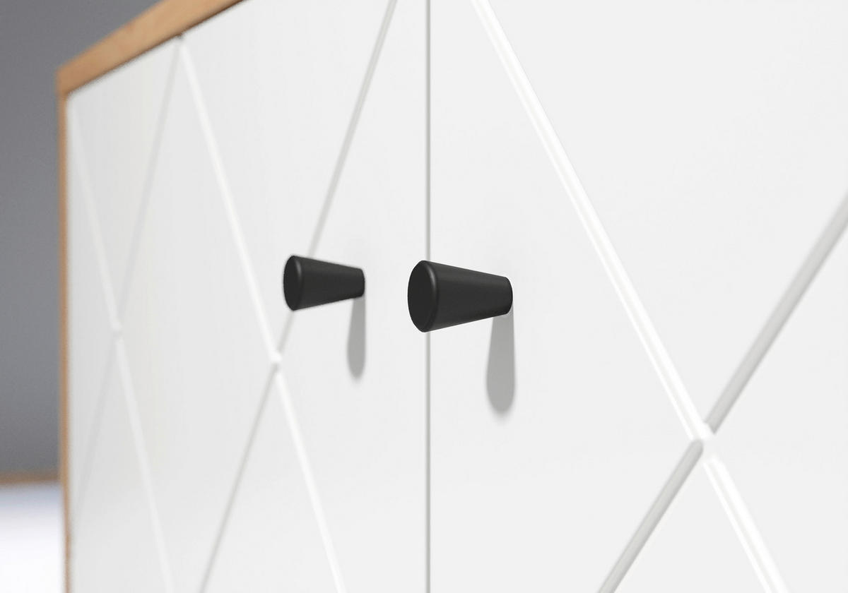 Vitrine Touch weiß matt Eiche Artisan Nachbildung B/H/T: ca. 63x172x40 cm Touch - Eiche/weiß (63,00/172,00/40,00cm) - Trendteam