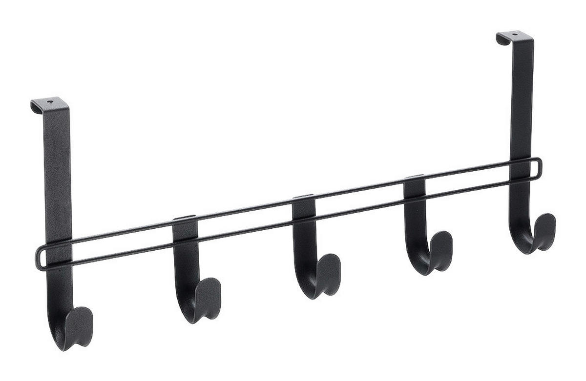 Metaltex Türgarderobe schwarz Metall B: ca. 38 cm Türgarderobe_Lava_5_Haken - schwarz (38,00cm) - Metaltex