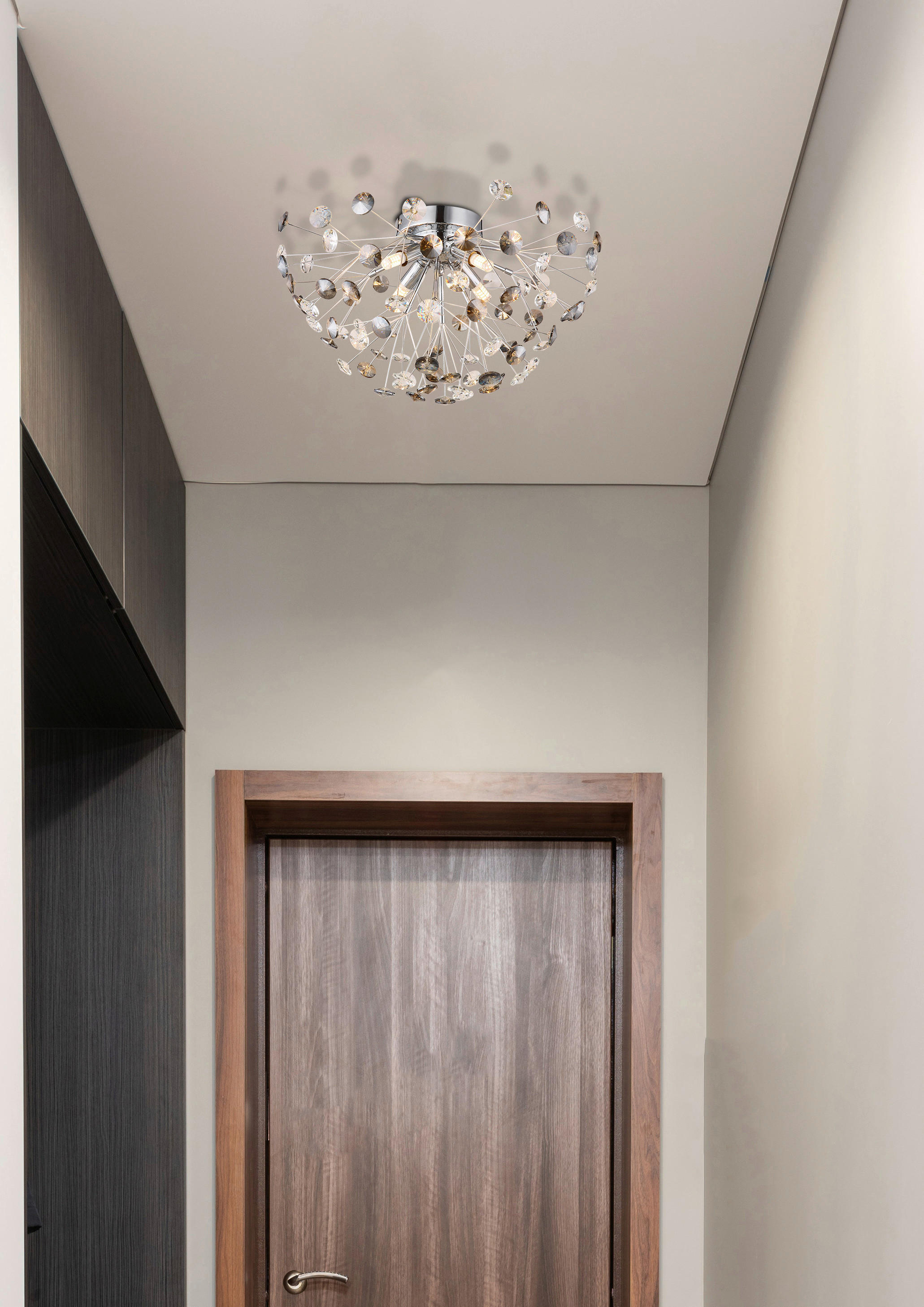 GLOBO LED-Deckenleuchte gold klar Metall H/D: ca. 25x45 cm 4 Brennstellen KATRINA - gold/klar (45,00/25,00cm) - GLOBO