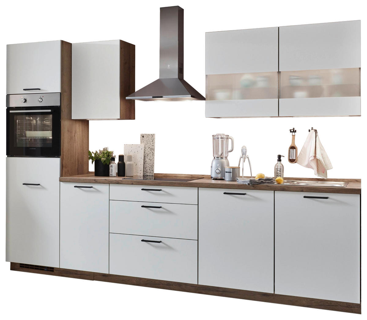 nobilia Küchenblock Senso weiß Lack Premium Matt B/T: ca. 310x60 cm Senso - weiß (310,00/60,00cm) - nobilia