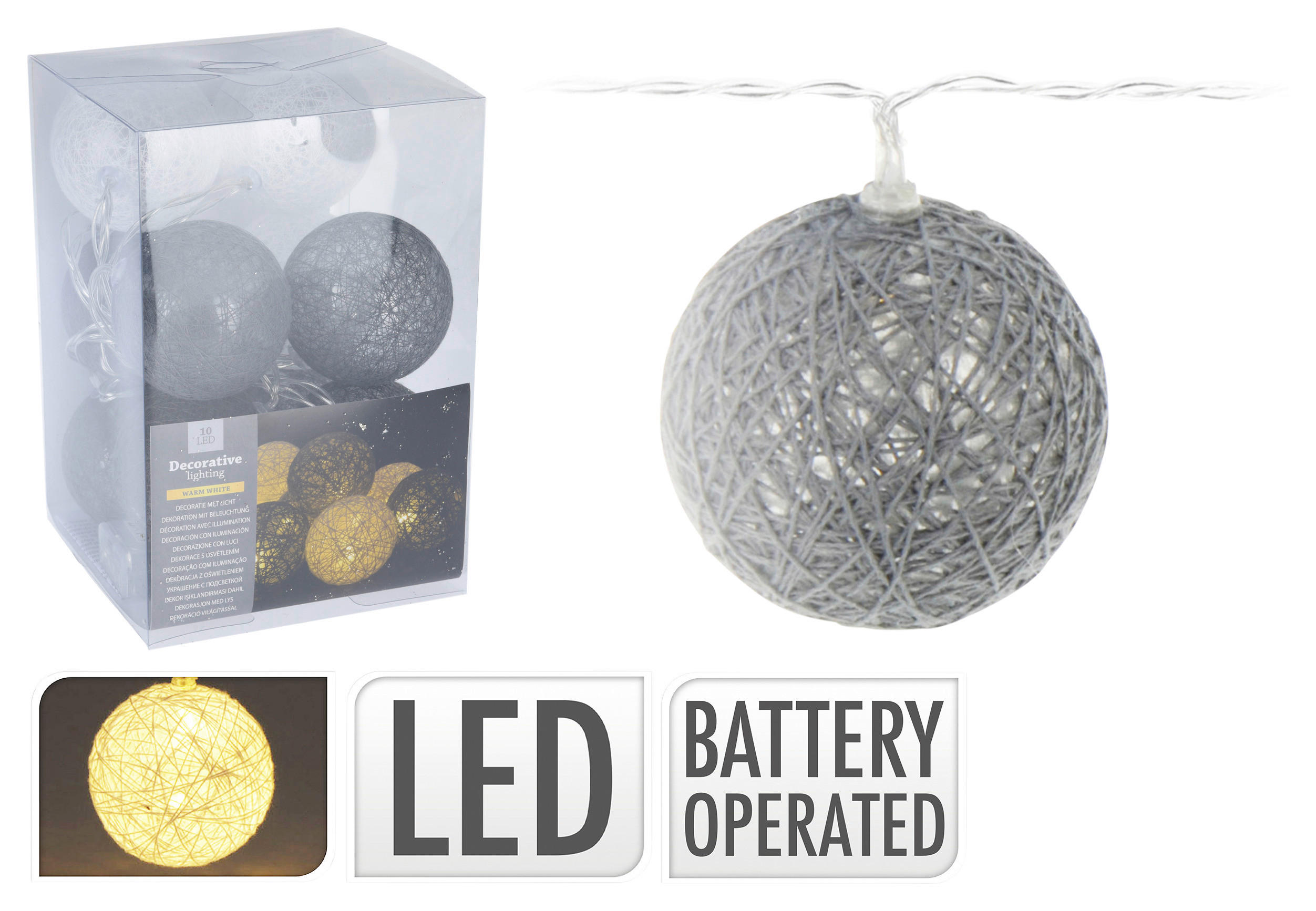 Lichterkette LED-Lichterkette_Bälle_10er
