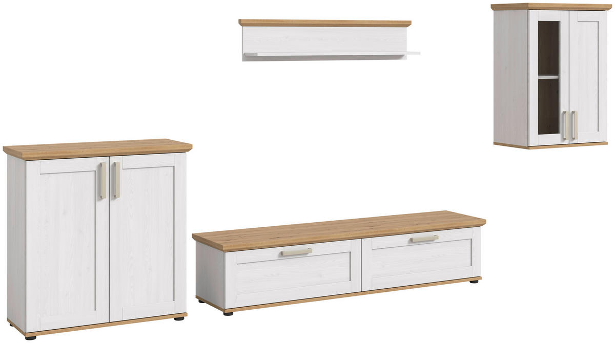 Wohnwand VERONA Lärche Nachbildung Eiche Nachbildung B/H/T: ca. 336x161x40 cm VERONA - Eiche/Lärche (336,00/161,00/40,00cm) - xonox.home