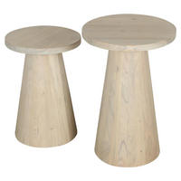 Beistelltisch CONE, 2er-Set weiß gekälkt Akazie H/D: ca. 60x40 cm CONE, 2er-Set - weiß (40,00/60,00cm) - byLIVING