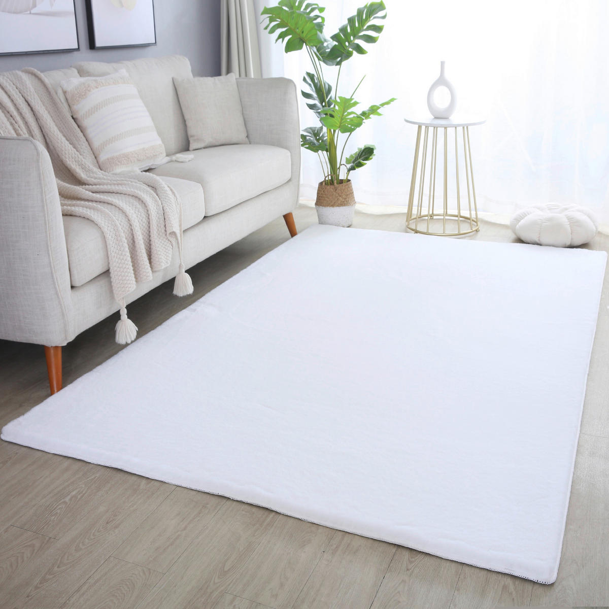 Ayyildiz Teppich POUFFY weiß B/L: ca. 60x110 cm POUFFY - weiß (60,00/110,00cm) - Ayyildiz