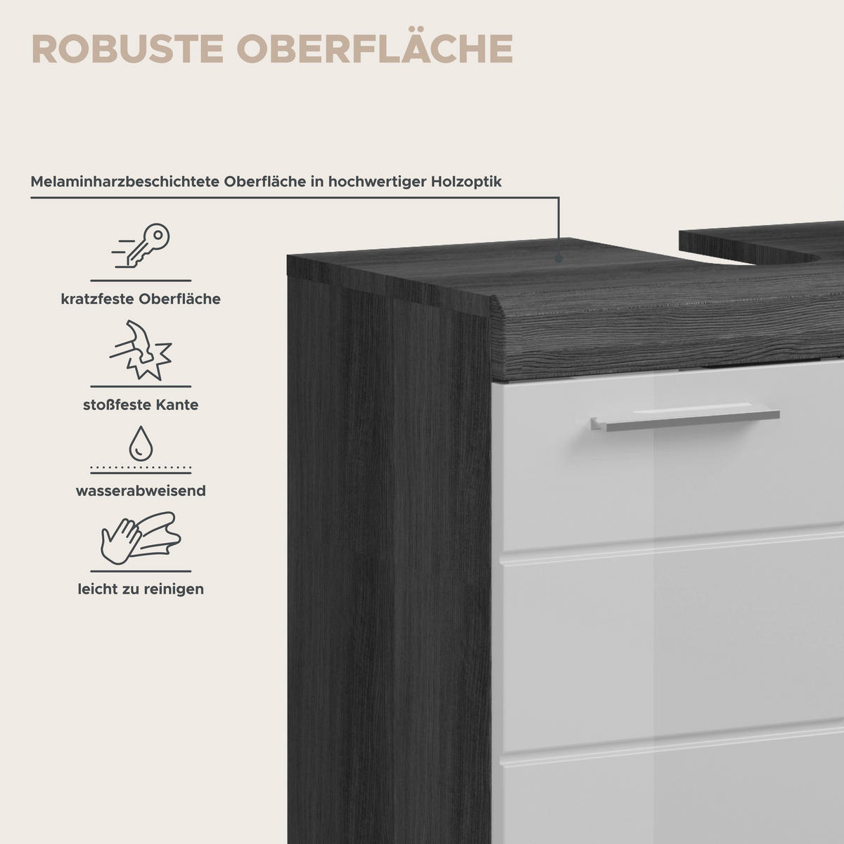 Badezimmer-Set Scout Rauchsilber Nachbildung weiß Hochglanz B/H/T: ca. 149x34x191 cm Scout - weiß (149,00/34,00/191,00cm) - xonox.home