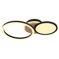 GLOBO Deckenleuchte 67273-28 Sid Opal schwarz MDF Metall Kunststoff B/H/L: ca. 30x10,5x51,5 cm null 2 Brennstellen Sid - schwarz/Opal (51,50/30,00/10,50cm) - GLOBO