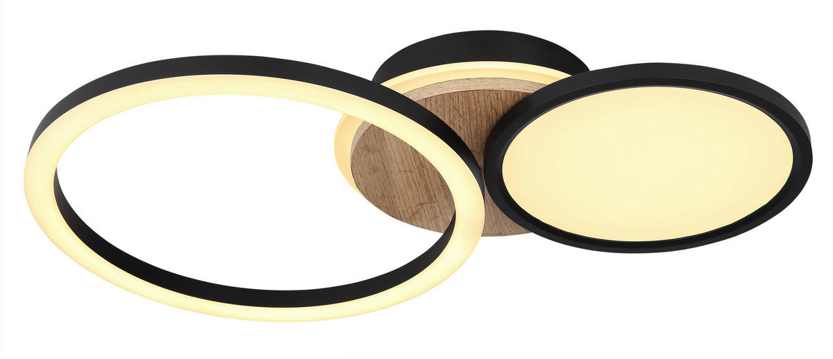 GLOBO Deckenleuchte 67273-28 Sid Opal schwarz MDF Metall Kunststoff B/H/L: ca. 30x10,5x51,5 cm null 2 Brennstellen Sid - schwarz/Opal (51,50/30,00/10,50cm) - GLOBO