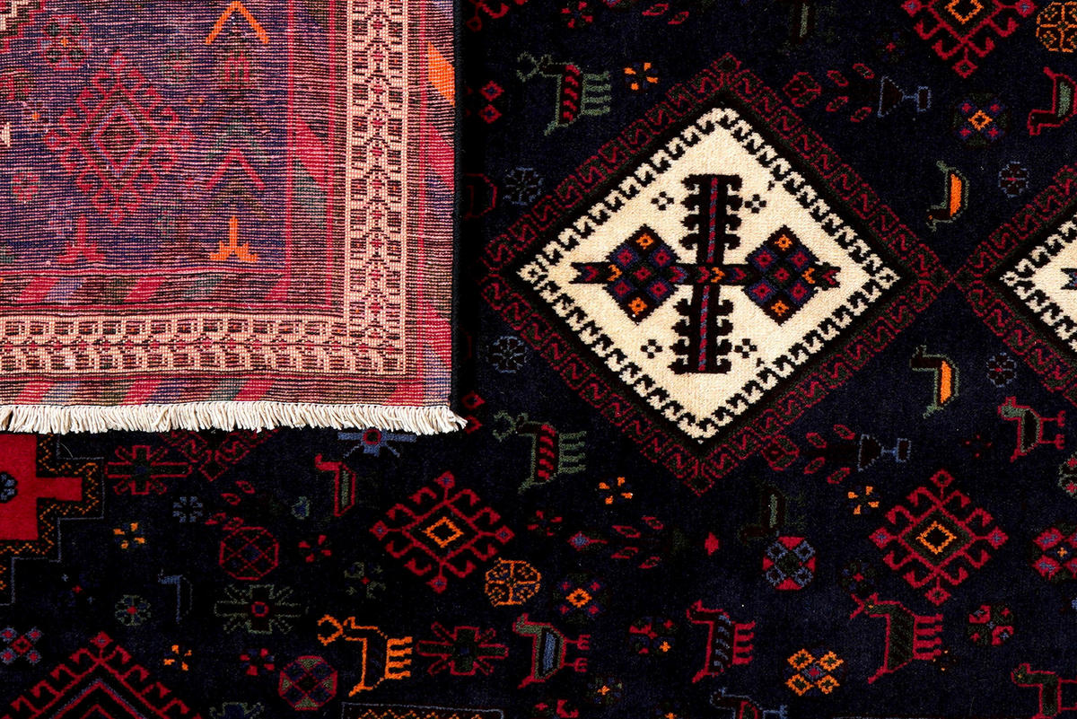 PersaTepp Teppich Afshar beige B/H/L: ca. 162x1x233 cm Afshar - blau/beige (233,00/162,00/1,00cm) - PersaTepp