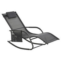 Outsunny Schaukelstuhl schwarz Metall B/H/L: ca. 62x88x150 cm Schaukelstuhl - schwarz (150,00/62,00/88,00cm) - Outsunny