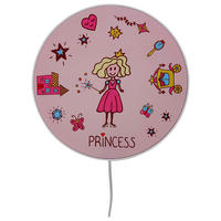 Niermann Kinderwandleuchte Princess 40680 rosa Kunststoff D: ca. 25 cm E14 1 Brennstellen Wandleuchte_Prinzessin - rosa (25,00cm) - Niermann