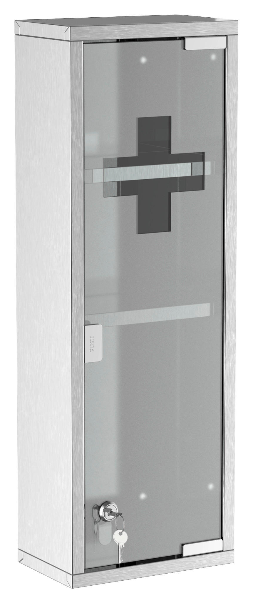 kleankin Medizinschrank silber Polypropylen B/H/L: ca. 12x20x58 cm Medizinschrank - silber (58,00/12,00/20,00cm) - kleankin