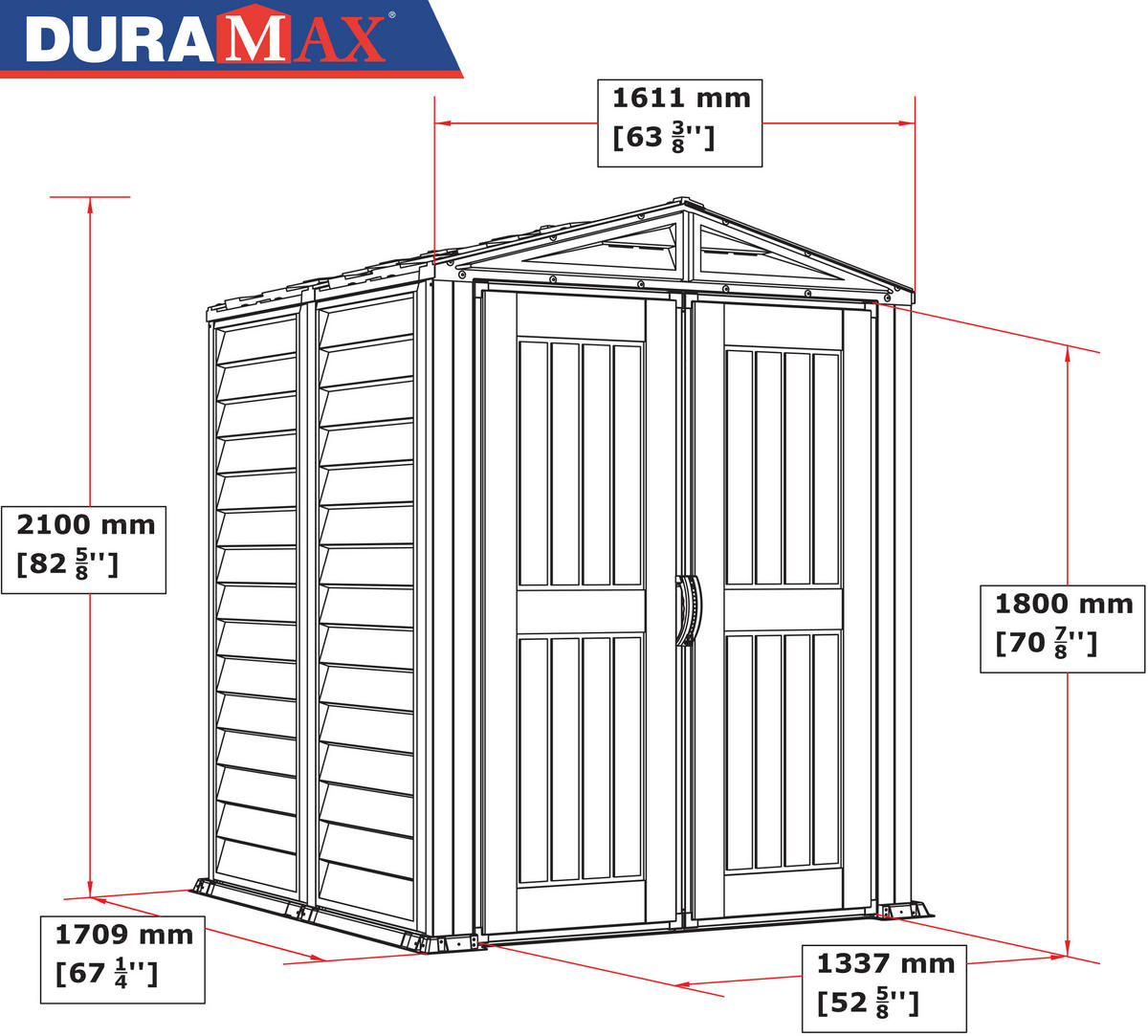 VCM Gerätehaus grau B/H/L: ca. 171x210x171 cm Gerätehaus mit Drehtür - grau (171,00/171,00/210,00cm) - VCM