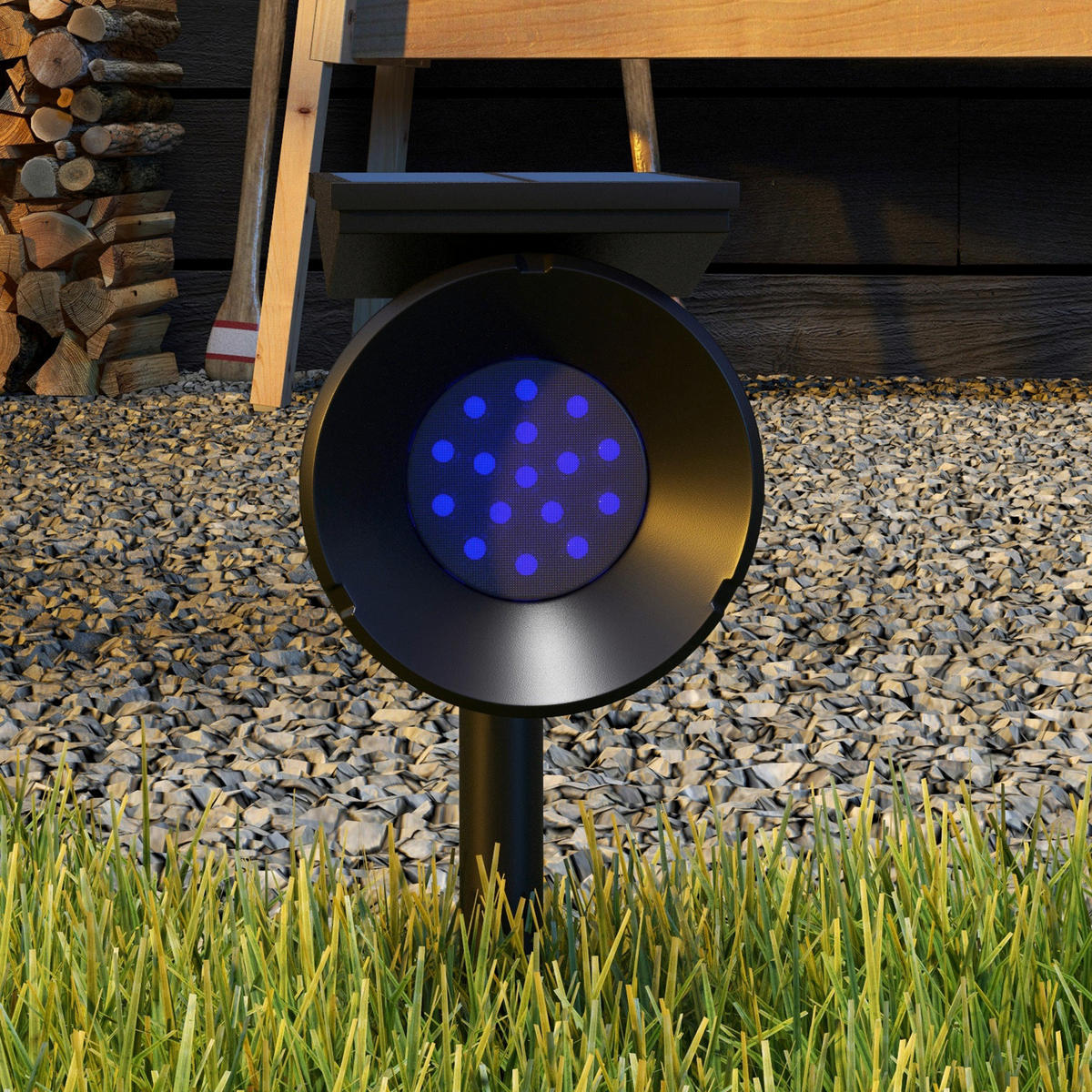 Solar-Gartenleuchte schwarz Kunststoff B/H/L: ca. 15x38x10,6 cm Solar-Gartenleuchte - schwarz (10,60/15,00/38,00cm) - Outsunny